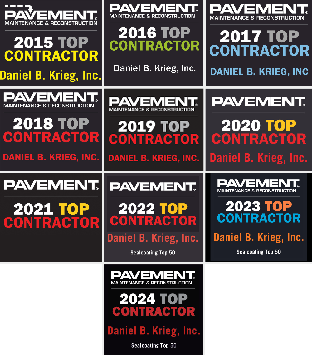 2015 to 2024 top pavement contractor D. B. Krieg