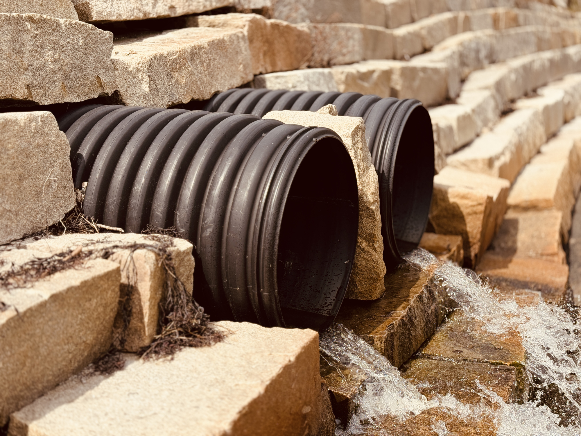 Pipes To Help Drainage From Storm Water