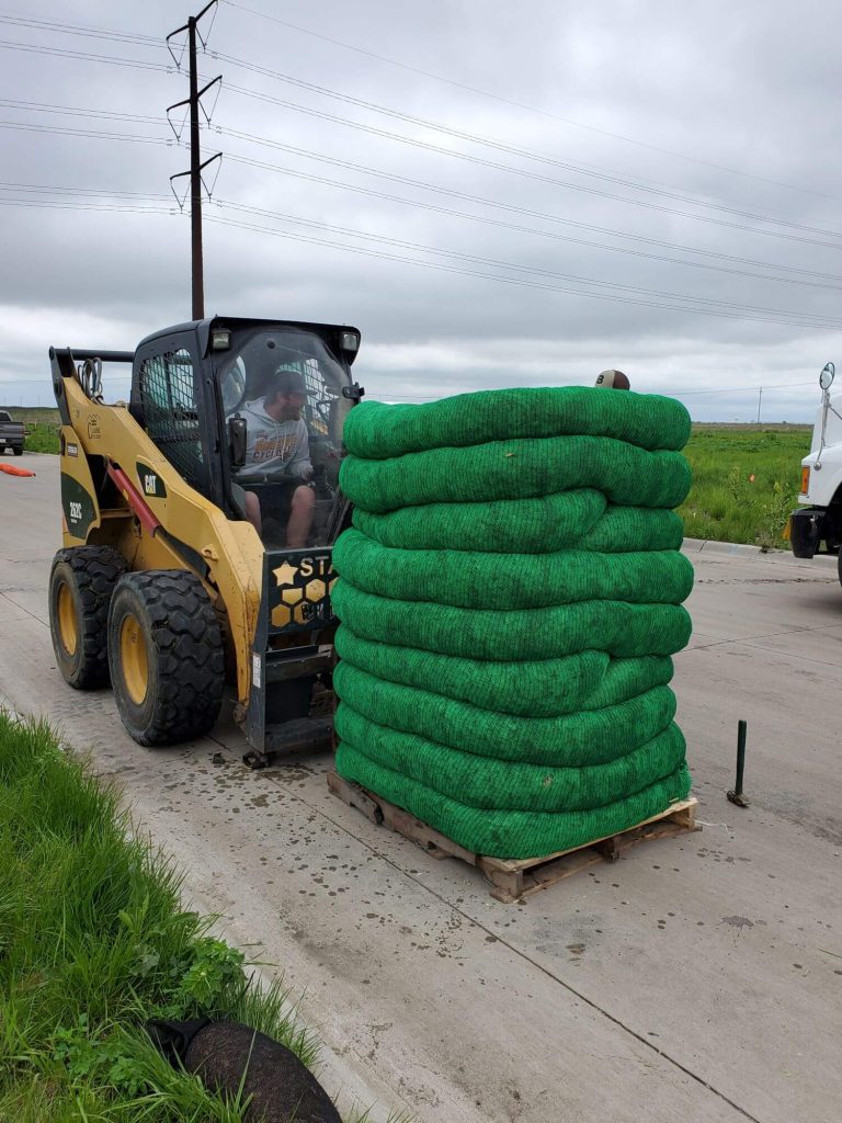 Sock On Pallets Used For Erosion Control
